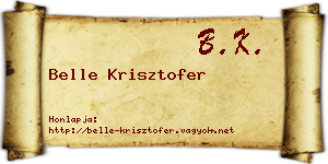 Belle Krisztofer névjegykártya