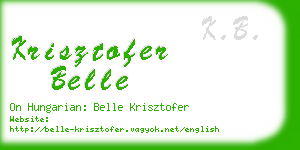 krisztofer belle business card